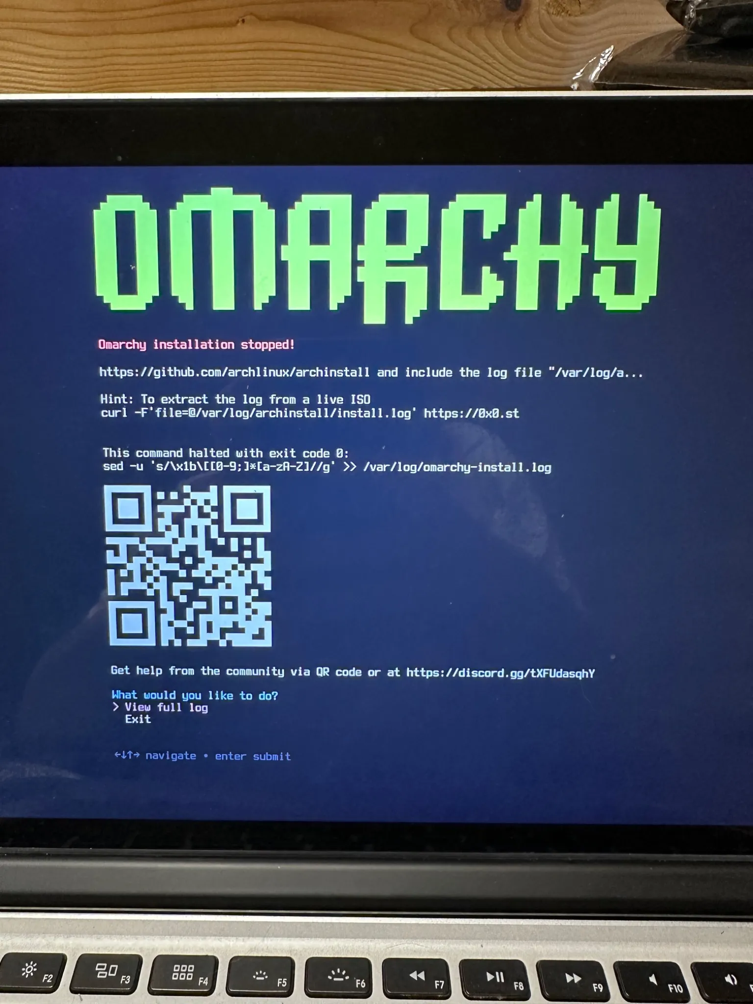 Install failed
